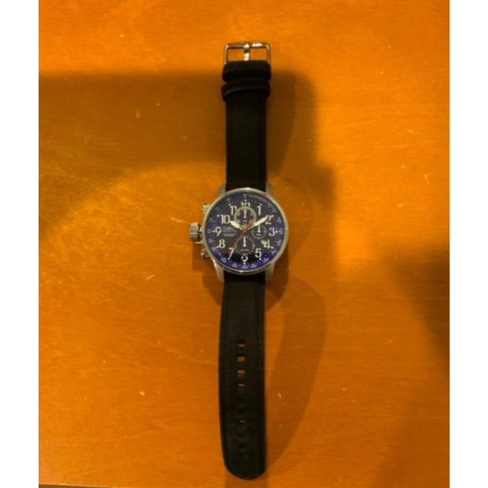 Invicta I-Force Watch 1513 Blue Face with Black Canvas Band